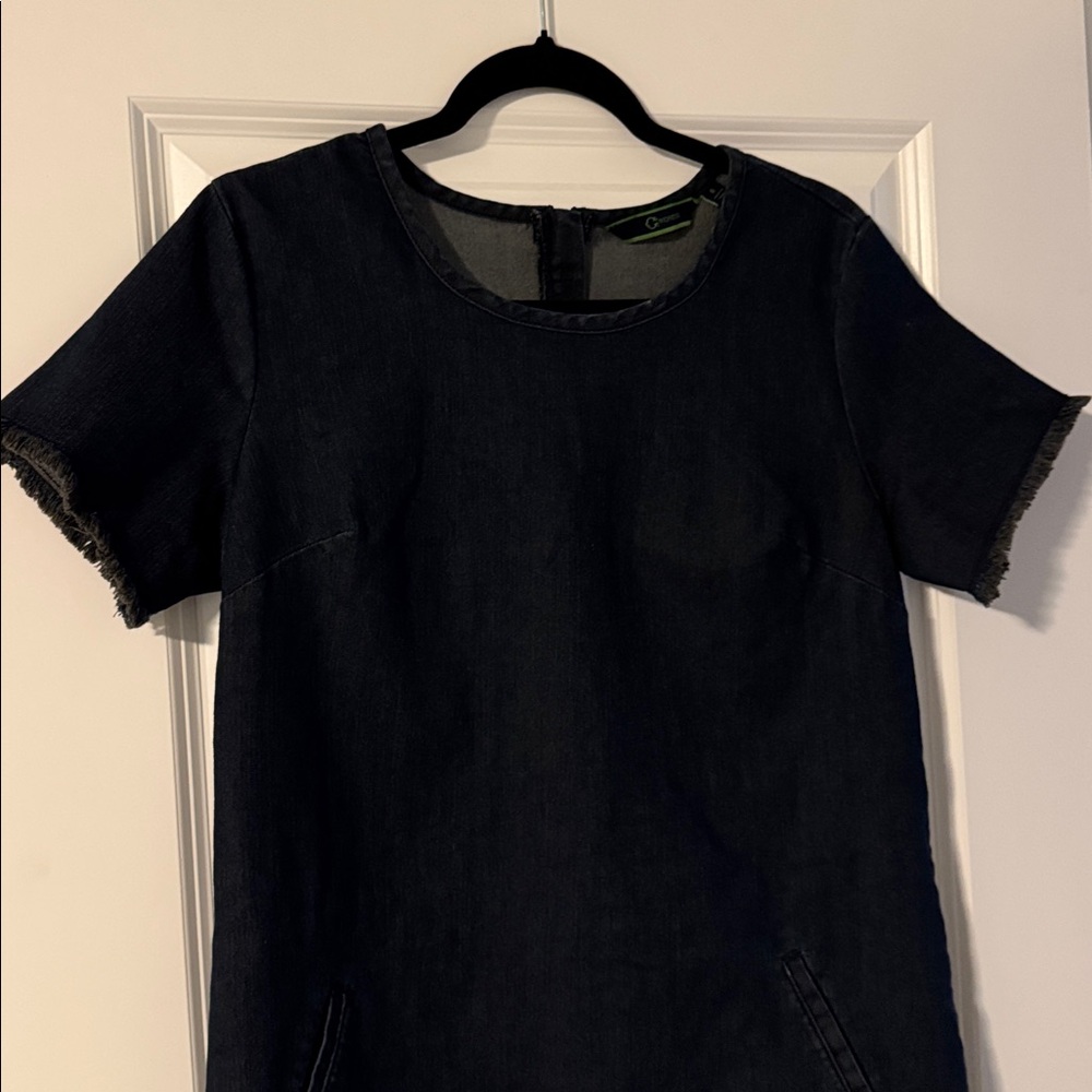 C. Wonder Frayed Hem Short Sleeve Denim Dress Size 6 - Picture 2 of 5